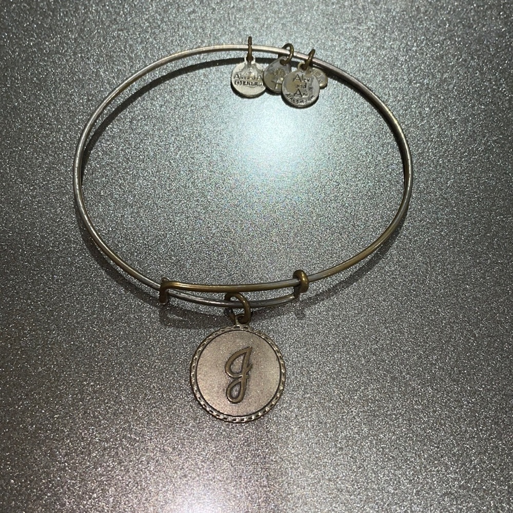 Alex & Ani silver adjustable J initial bracelet